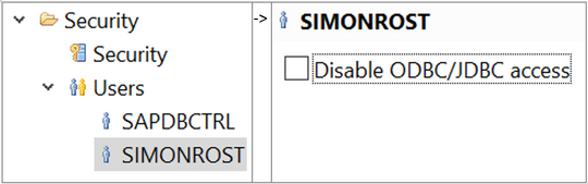 Disabled ODBC/JDBC Access