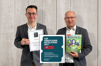 Vincent Fourmi und Rainer Unsöld mit Auszeichnung Top Arbeitgeber Mittelstand 2021